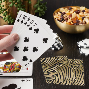 Baralho Impressão em preto e Dourado Glam Zebra