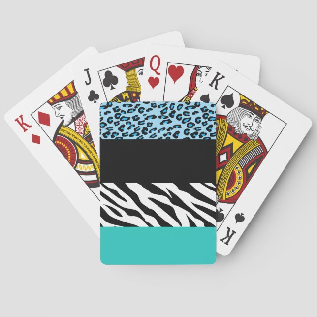 Baralho Impressão Leopardo, Impressão Zebra, Impressão Ani (Verso)