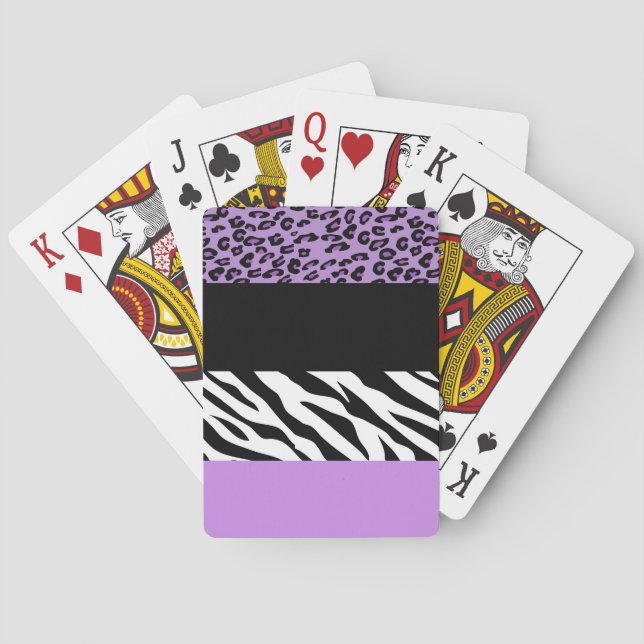 Baralho Impressão Leopardo, Impressão Zebra, Impressão Ani (Verso)