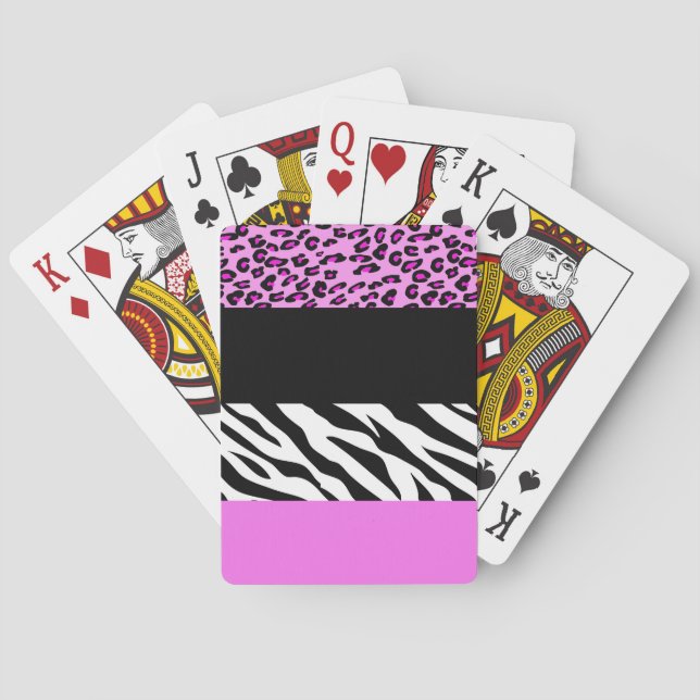 Baralho Impressão Leopardo, Impressão Zebra, Impressão Ani (Verso)