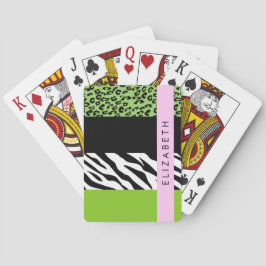 Baralho Impressão Leopardo, Impressão Zebra, Verde, Seu No