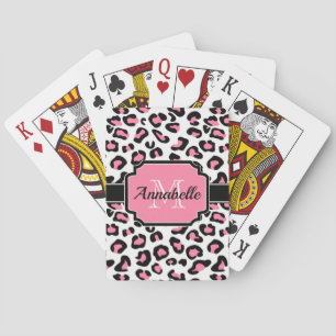 Baralho Impressão Leopardo Rosa