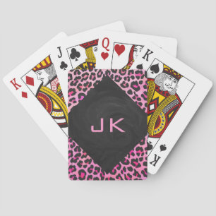 Baralho Impressão preto-e-rosa-quente