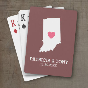 Baralho Indiana Home State Love with Custom Heart