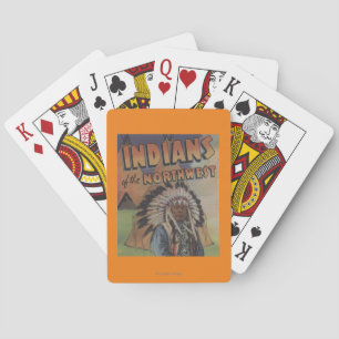 Baralho Indianos do noroeste - chefe indiano & Teepee