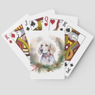 Baralho Inglês Setter Christmas Wreath Festivo Pup