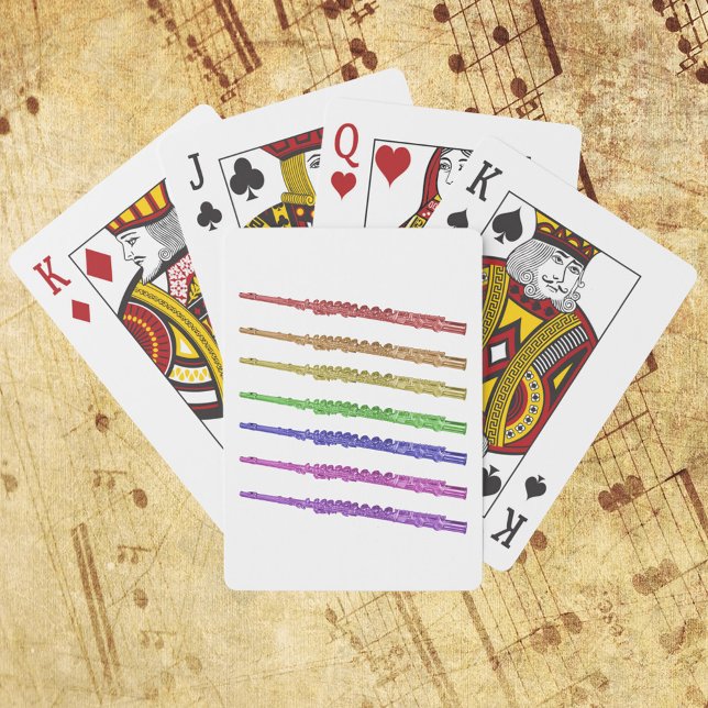 Baralho Instrumento de Flutuação Colorido (A deck of playing cards with a rainbow flute pattern)