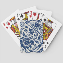 Baralho Intricate blue floral pattern on light background