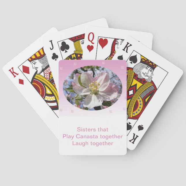 Baralho Irmãs que tocam canasta unem o lossom da maçã (Verso)