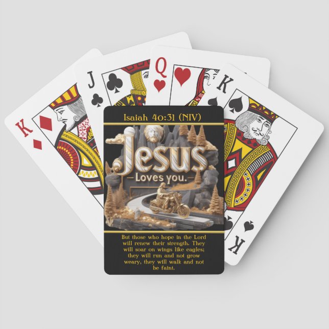 Baralho Isaiah 40:31 Levante-se com Jesus (Verso)