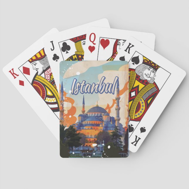 Baralho Istambul Aya Sophia viagens vintage da mesquita (Verso)