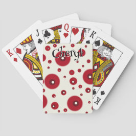 Baralho Ivory Red Dots Funky Whimsical Circle Pattern 