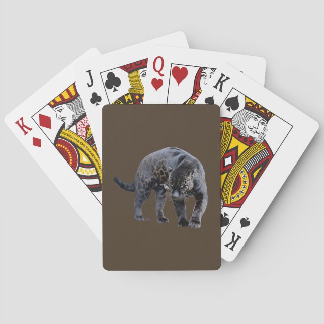 Baralho Jaguar Diablo Brown Poker jogando cartas (Verso)