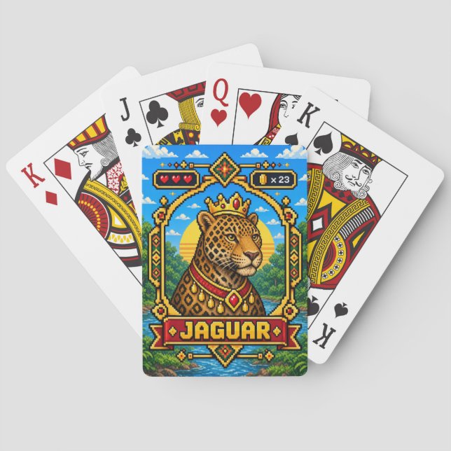 Baralho Jaguar Retro Pixel Art 8-Bit (Verso)