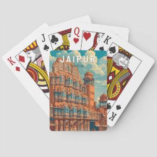 Baralho Jaipur India Illustração Viagem Art Vintage