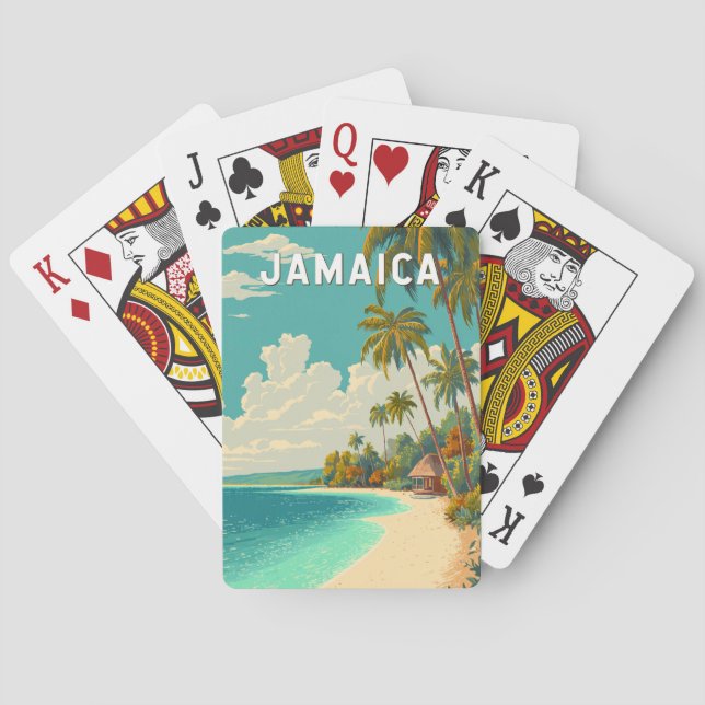 Baralho Jamaica Illustration Travel Art Vintage (Verso)