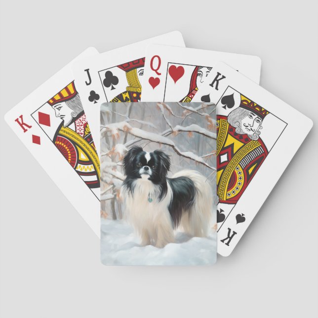 Baralho Japanese Chin Deixe Nevar Natal (Verso)