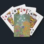 Baralho Jardim Flor (por Gustav Klimt)<br><div class="desc">Este design apresenta uma pintura do artista austríaco Gustav Klimt (1862-1918). É uma representação de um belo jardim floral no estilo impressionista típico de Klimt. As flores quase parecem estar transbordando, e é impossível não se sentir otimizado por sua beleza. A obra original foi concluída em 1907 e seu título...</div>