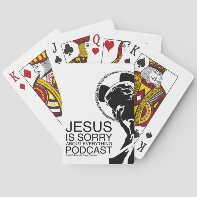 Baralho Jesus Desculpem Podcast Jogando Cartões (Verso)