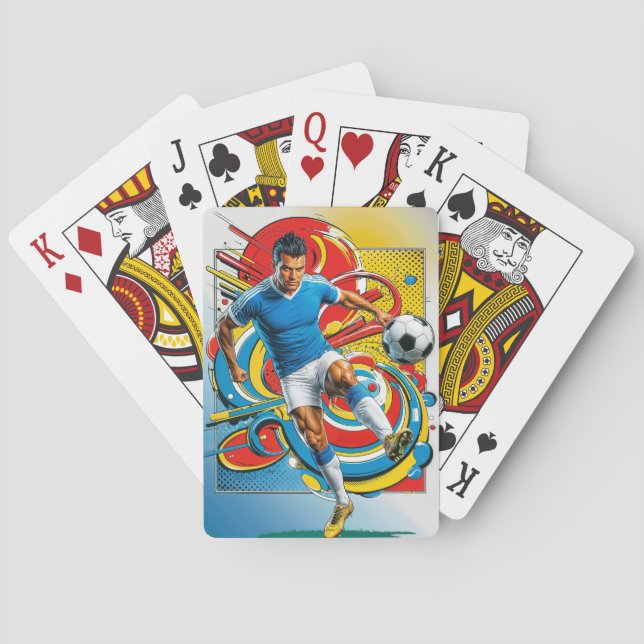 Baralho Jogador de Futebol Dinâmico em Ação (Verso)