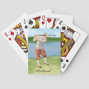 Baralho Jogador de golfe personalizado do vintage pelo
