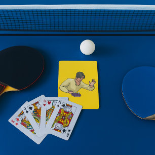 Baralho Jogador de Tênis de Mesa Jogando Cartas