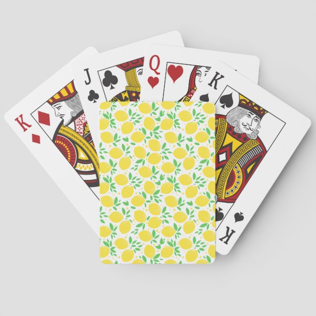 Baralho Jogando Cartas com Limões Amarelos (Verso)