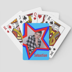 Baralho Jogando cartas com o nome de foto dos meninos