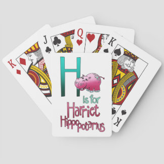 Baralho Jogando cartas, H é para Harriet Hippopotamus