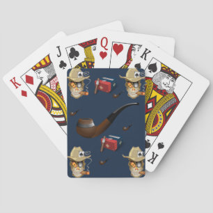 Baralho Jogando cartas, homem, caverna, charuto azul