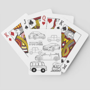 Baralho Jogando Cartolina Colorindo Carros de Ônibus Escol