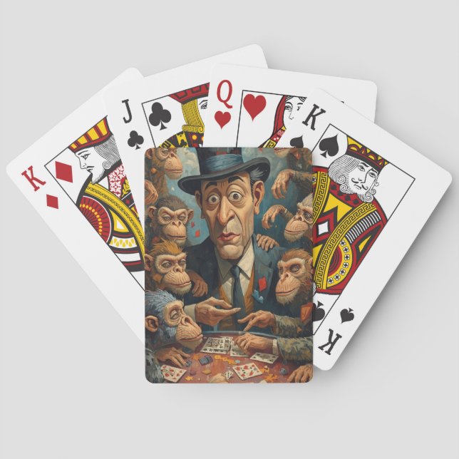 Baralho Jogando com macacos jogando cartas (Verso)