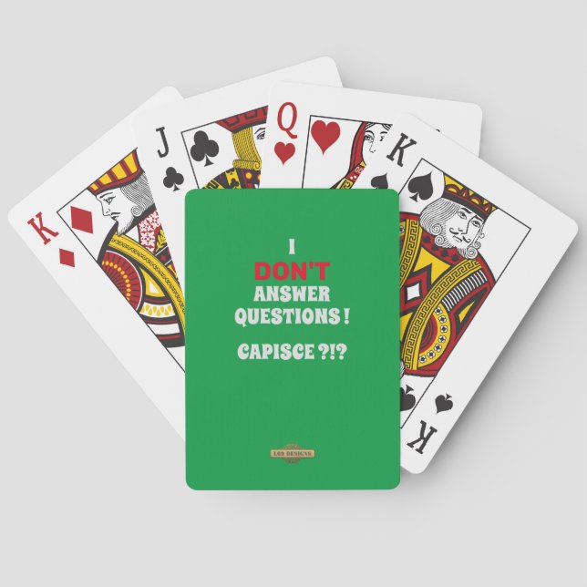 Baralho jogar cartas "EU NÃO RESPONDO PERGUNTAS" (Verso)