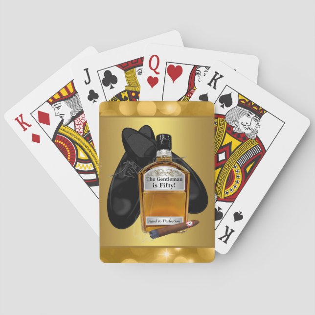 Baralho Jogo de cartas de pôquer com uísque e charuto (Verso)