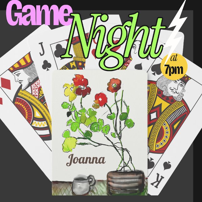 Baralho . Jogos de Arte Clássica de Nome Personalizado (Personalized,  Nasturtium playing cards)