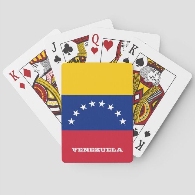 Baralho Jogos de Bandeira venezuelanos, Venezuela jogando  (Verso)
