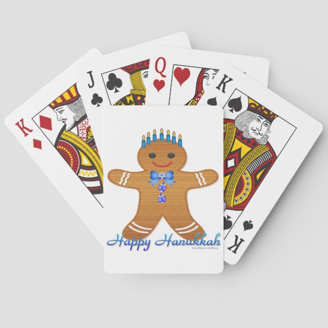 Baralho Judaica Hanukkah Gingerbread Man Menorah (Verso)