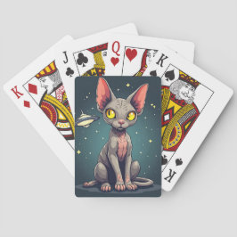 Baralho Judging Sphynx Cat UFO Space Cartoon Art