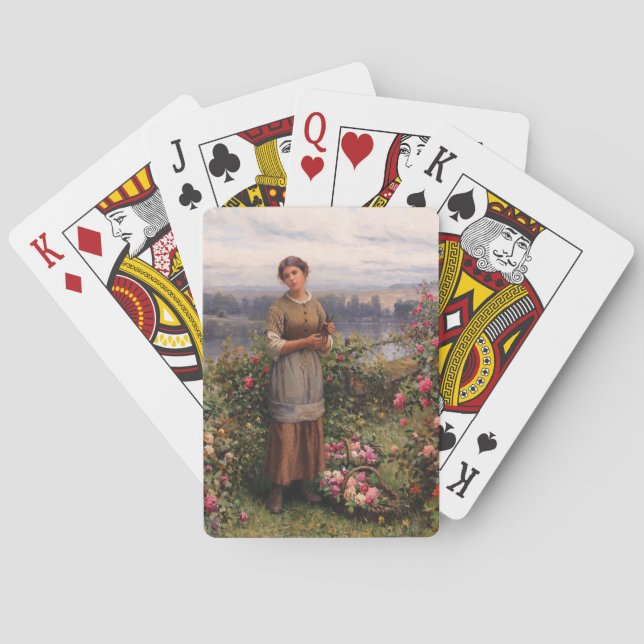 Baralho Julia Gathering Rosa (Bela Garota e Flores) (Verso)