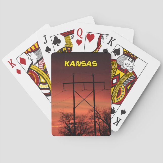 Baralho Kansas Sunset com Placa de Reprodução de Linhas de (Verso)