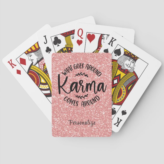 Baralho Karma Quote Glitter Rosa Personalizado (Verso)