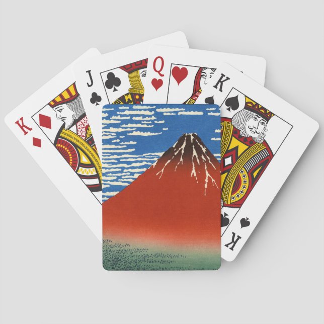 Baralho Katsushika Hokusai - Vento fino, Bom dia (Verso)