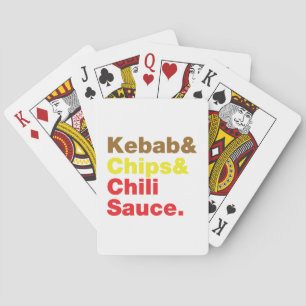 Baralho Kebab e Chips e Molho Chili.