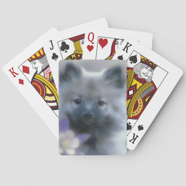 Baralho Keeshond e Columbine - Fotografia de Cães (Verso)