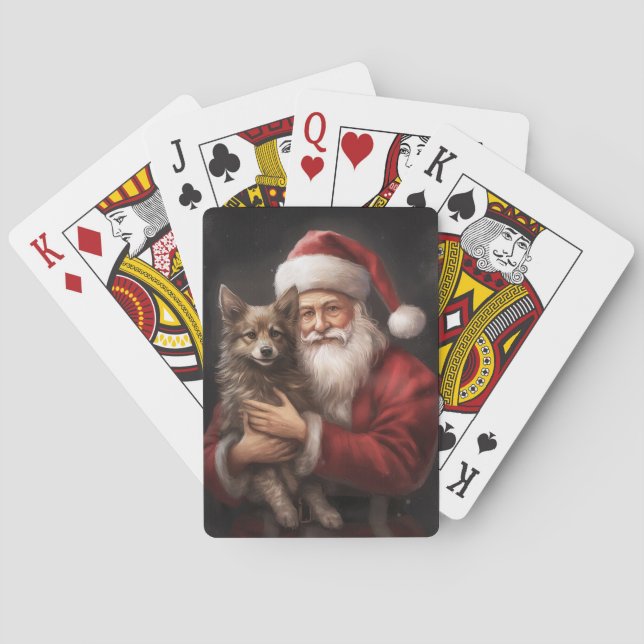 Baralho Kelpie australiano com o Papai Noel no Natal (Verso)