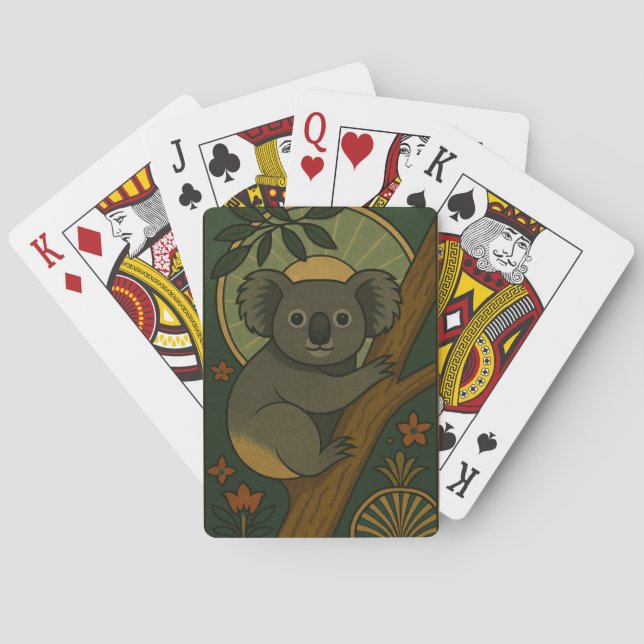 Baralho Koala Ornamental em Mandala Botânica (Verso)
