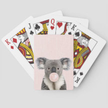 Koala soprando uma pastilha elástica rosa