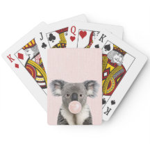 Koala soprando uma pastilha elástica rosa
