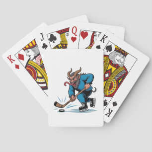 Baralho Krampus Assustador Jogando Hóquei no Gelo Natal