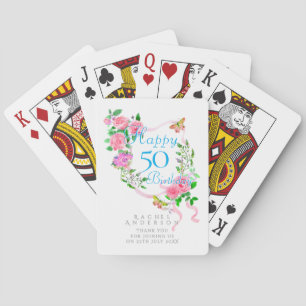 Baralho Laço de Rosa Rosa de 50 Anos